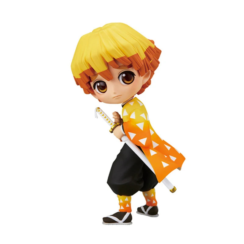 Anime Demon Slayer Figure Nezuko Tanjirou Zenitsu Inosuke Kyoujurou Giyuu Kawaii Qposket Figural PVC Model Toy Collect Gift