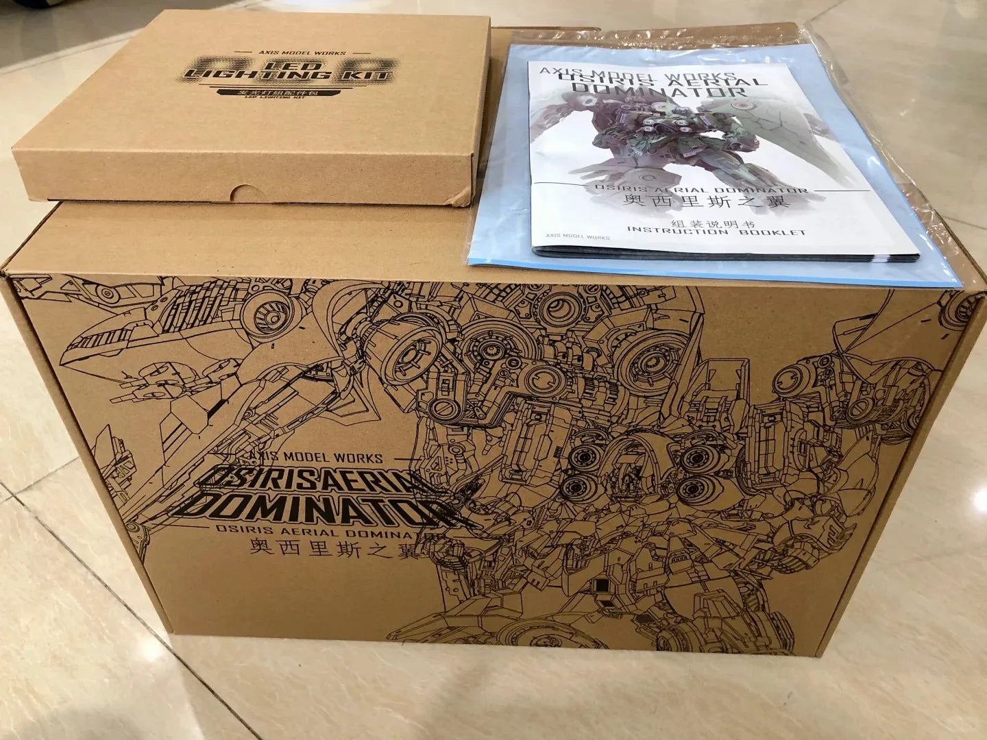 AXIS MODEL WORKS Kshatriya 1/100 Scale Assembly Model Kit with Luminous Lamp OSIRIS AERIAL DOMINATOR Action Figure Plastic Toy