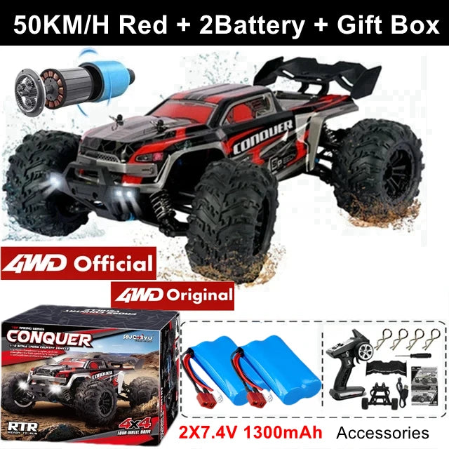 4WD Ferngesteuertes Auto Offroad 4x4 RC High Speed ​​Buggy Truck Super Brushless 50 oder 80KM/H Schnelles Drift Racing Spielzeug Kinder Erwachsene