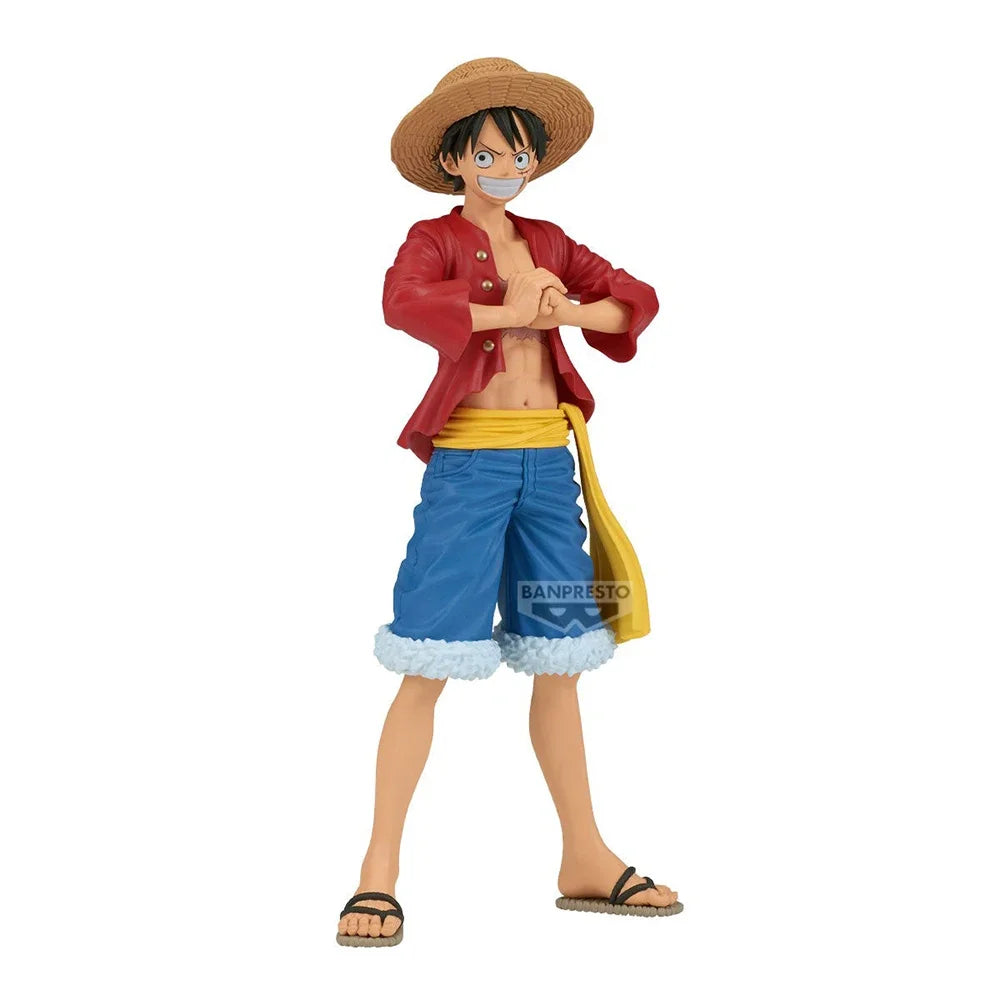 IN Stock Original Banpresto DXF One Piece Luffy Vivi Roger Dragon Saul Genuine Action Figure Anime Model Collectible Toys Gift