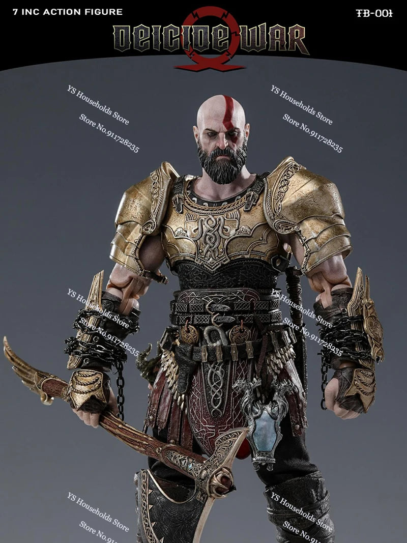 Hot Sale TAKETHAT&brotoys TB-001 1/12 God of War Kratos Bald Lord Kui Tough Guy 7Inches Action Figure Fans Gift Collection