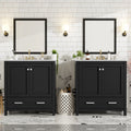 60" schwarzes Badezimmer-Waschtisch-Set mit Doppelwaschbecken (separat), Doppelwaschbecken aus Keramik, Ablagefach (Spiegel nicht im Lieferumfang enthalten)