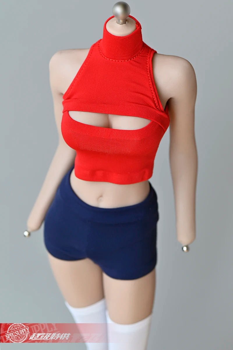Weibliche Puppen im Maßstab 1/6, weibliche Weste mit offener Brust, passend für 12 Zoll TBLeague JIAOU DOLL-Actionfigur, Körpermodell