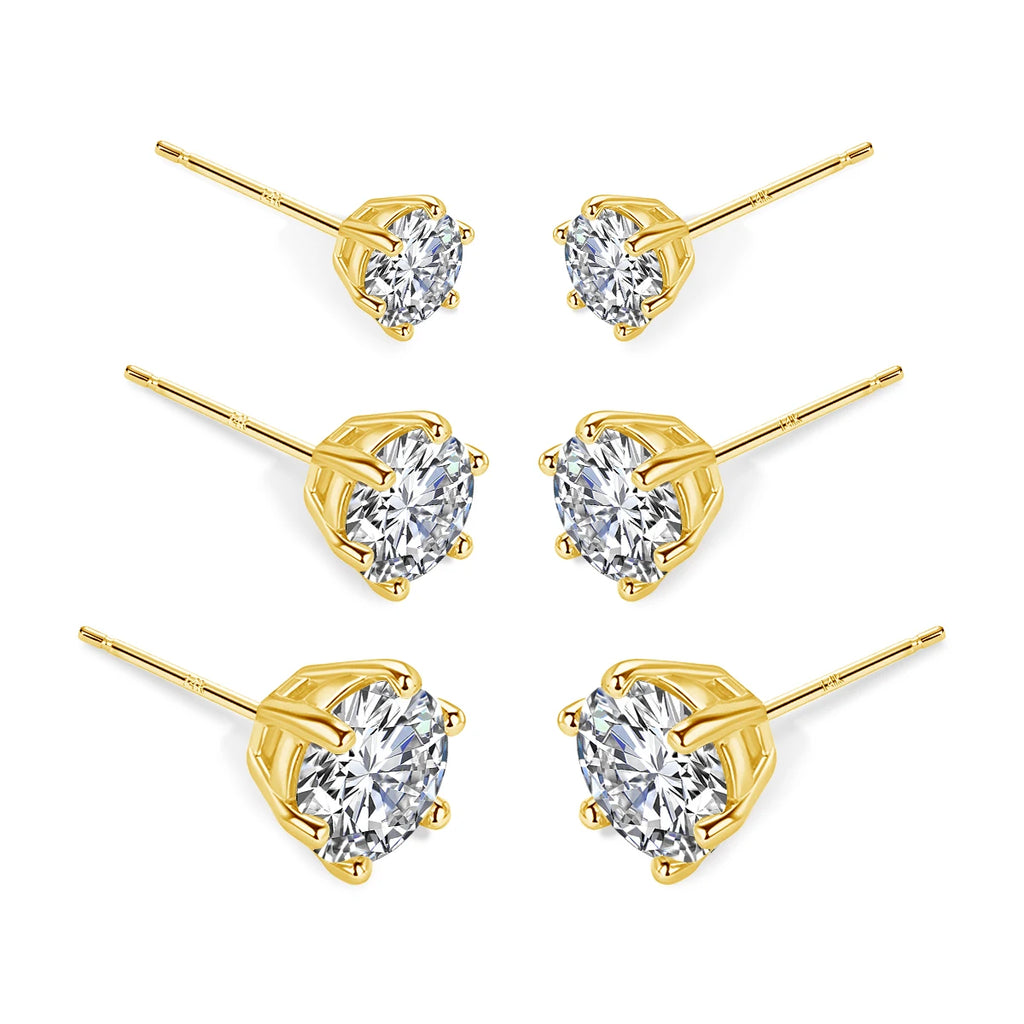 100% echt 14k Gold Moissanite Ohrringe 1ct 2ct 3ct Frauen Highend Luxuriöser 585 K Goldschmuck mit Zertifikat Valentinstag Geschenk