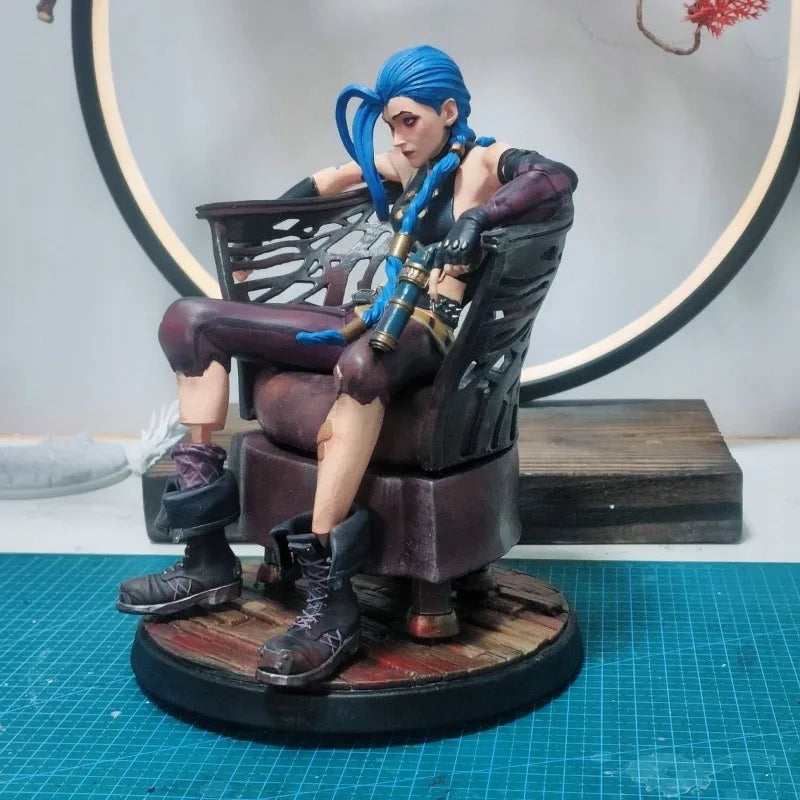 15cm League of Legeneds Figure Jinx Handmade Custom Style Resin Anime Collection Model Desktop Ornament Decorations Children Toy