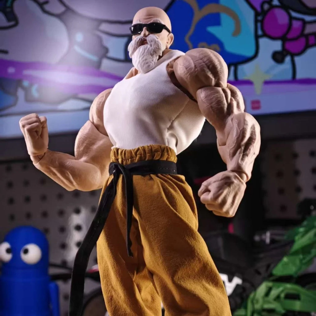 DRAGON BALL Shf Anime Handmade Master Roshi Strength Conference Tank Top Pants Belt Built In Iron Wire Is Suitable for 1/12 Toy
