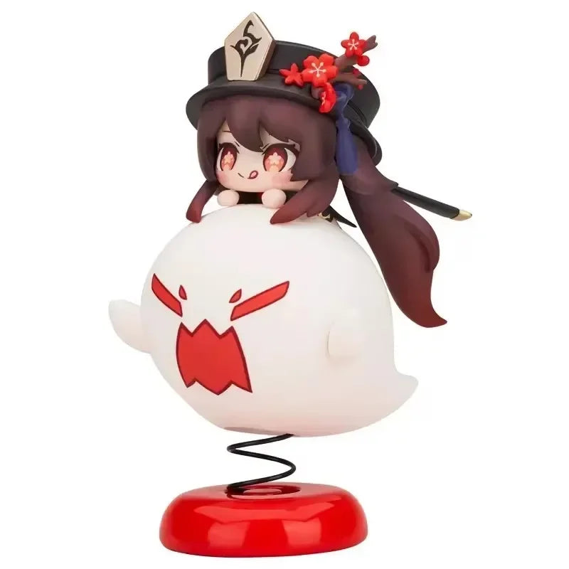 10cm/3.94in Genshin Impact Hu Tao Action Figure Cartoon Cute Ornaments PVC Grils Model Q Edition Collection Desktop Display Toys