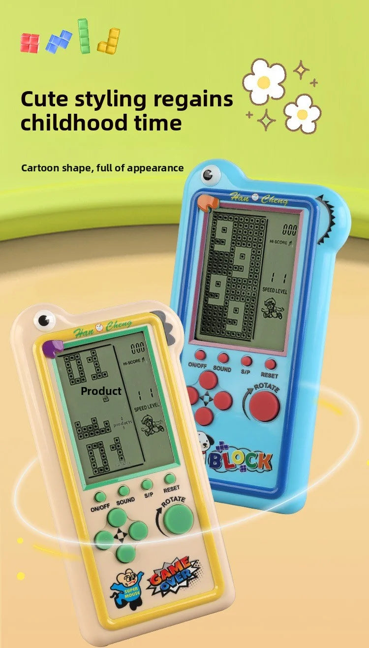large-screen game console for tetris, retro and nostalgic toy, portable game machine for intelligence training