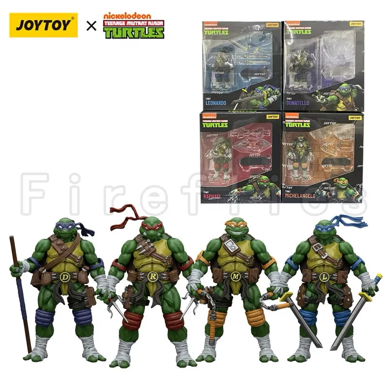 1/18 JOYTOY Action Figure Turtles Michelangelo Donatello Leonardo Raphael Re-issue Version Anime