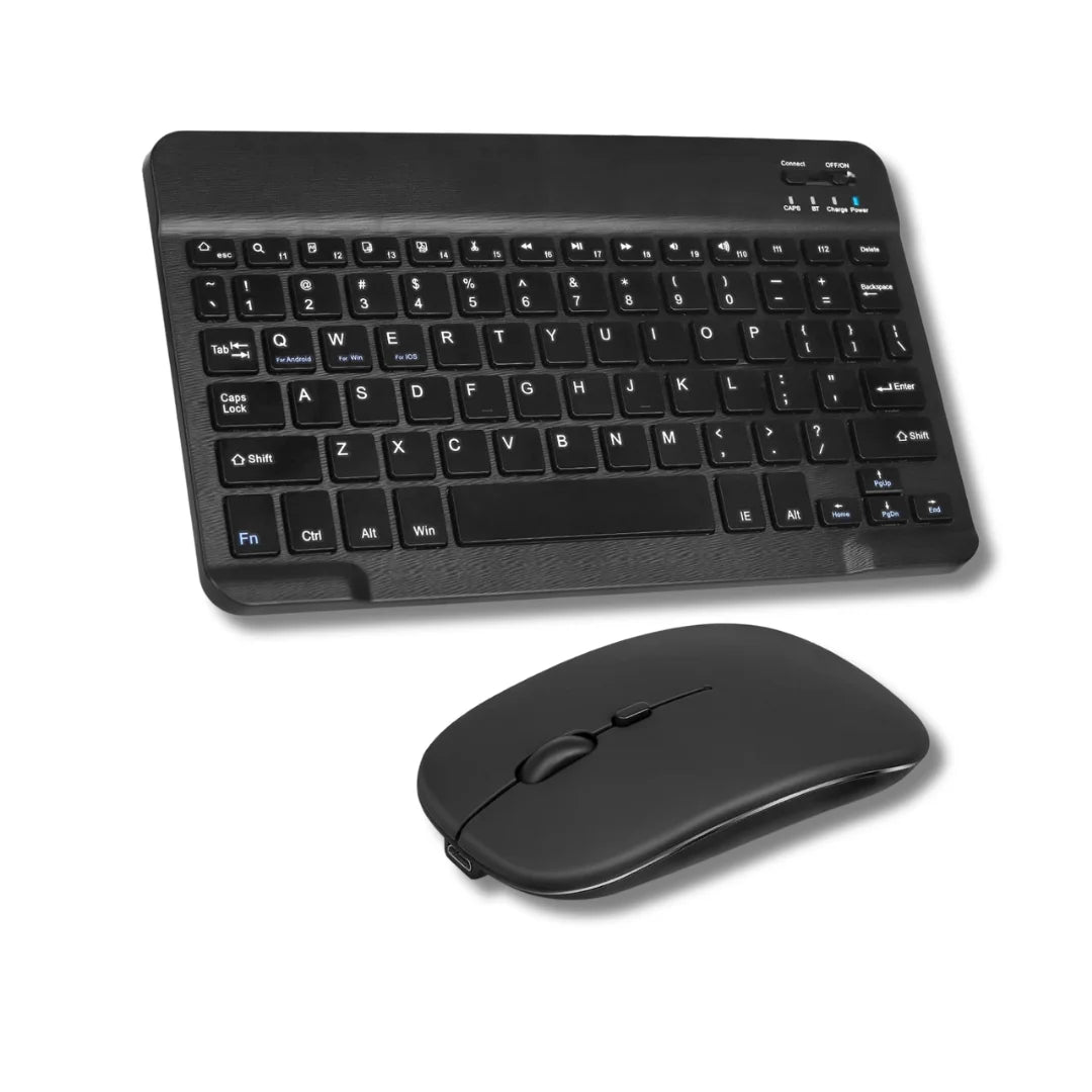 Mini Wireless Keyboard & Mouse Combo, Bluetooth for iPad/Android Tablets/Samsung/Xiaomi, Ultra-Slim Portable, Rechargeable