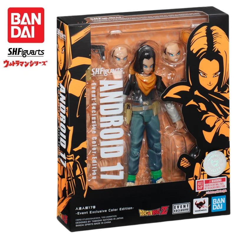 In Stock Bandai S H Figuarts Original Dragon Ball Android 17 Doll Brand New Boxed Action Figure Anime Characters Model Garage