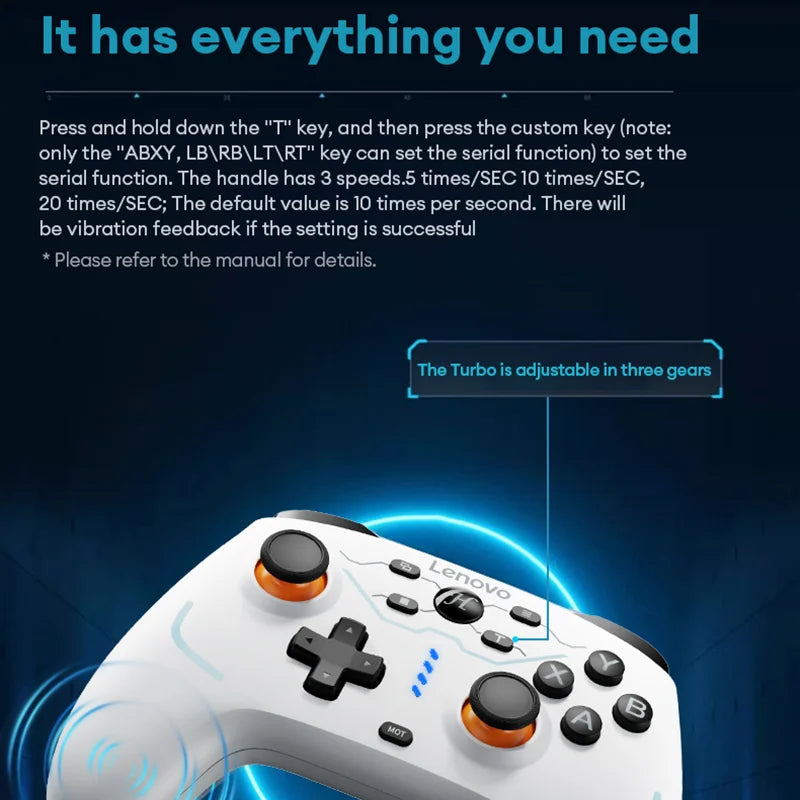 Original Lenovo S04 Bluetooth Gamepad Double Vibration Gamepads For Tablet Game Hall Triggers With 1000Hz Rate Gaming Controller
