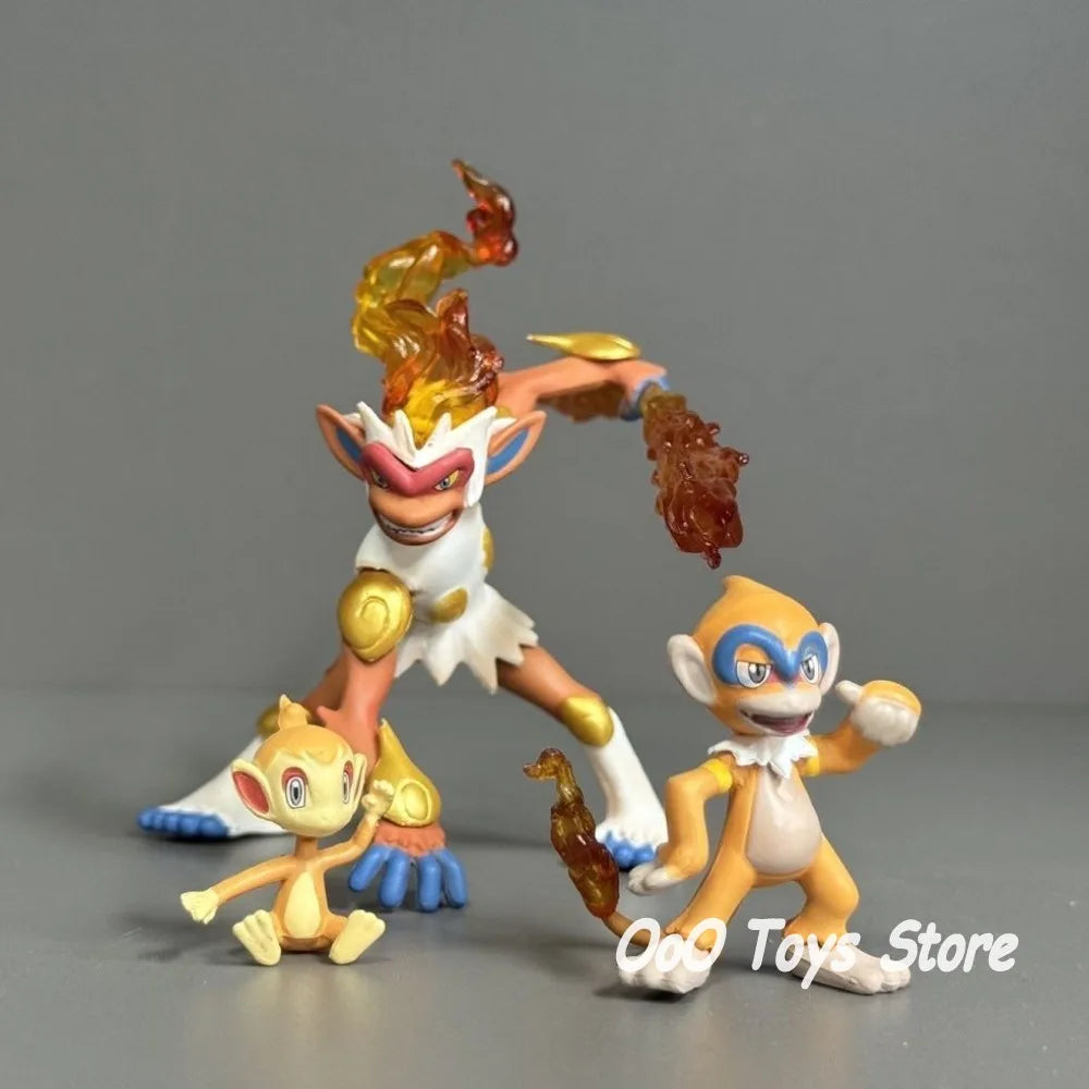 Anime Pokemon Figure Emperor Infernape Evolutionary Group Action Figures Pvc Collection Model Toys for Children Gifts 10cm
