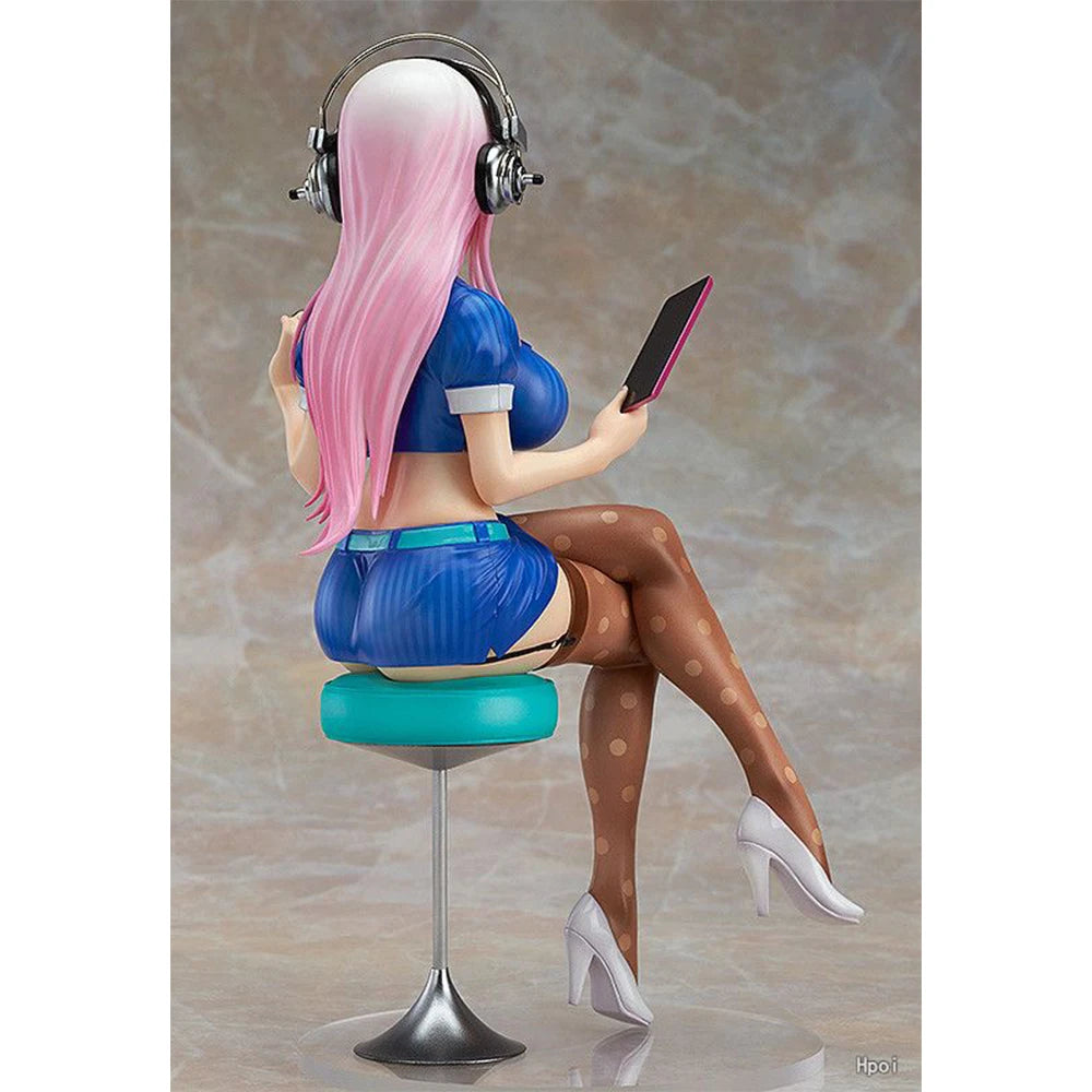 18CM Anime Super Sonico Sonico Figure Sitting Position Animation Model Toys Gifts Collection Decoration Ornaments PVC 1/7