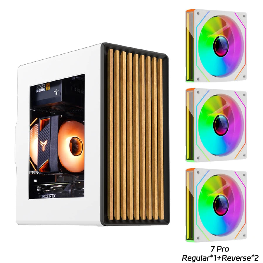 WJCOOLMAN Craftsman 3 MTAX/ITX PC case Glass transparent wooden strips panel gabinetes gamers desktop business computer case