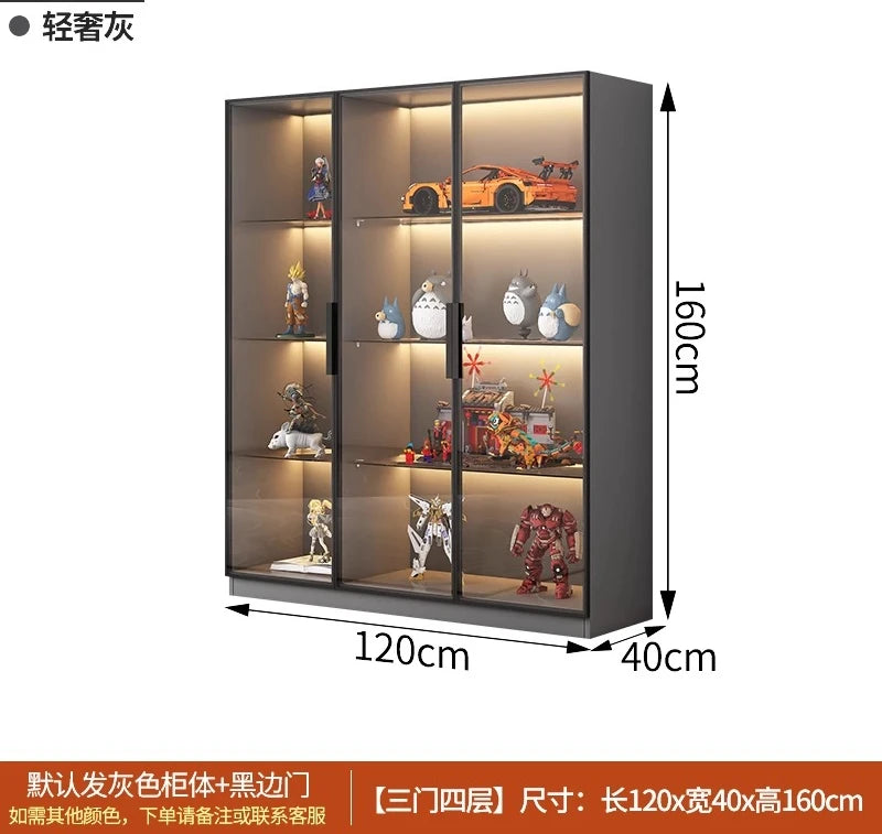 Custom Glass Door Figure Display Cabinet Display Home Living Room Blind Box Toy Lego Model Ornament