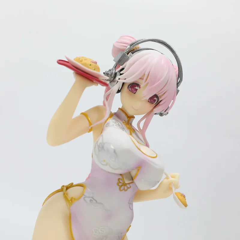 Qipao SUPERSONICO Anime Characters figurine Handmade Cake Pretty Girl Handmade Bookshelf Car Case Ornament Model Otaku Gift