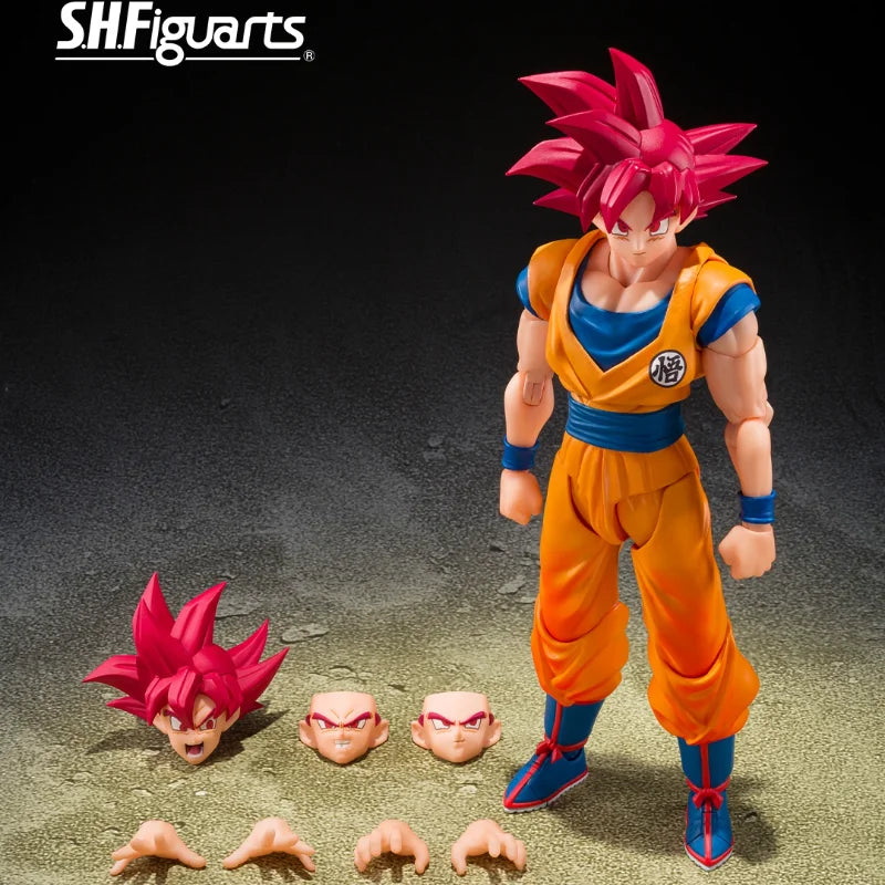 In Stock Bandai SHF Dragon Ball Son Goku Super Saiyan God The Posture Wrapped with The Energy of God Collection Gift