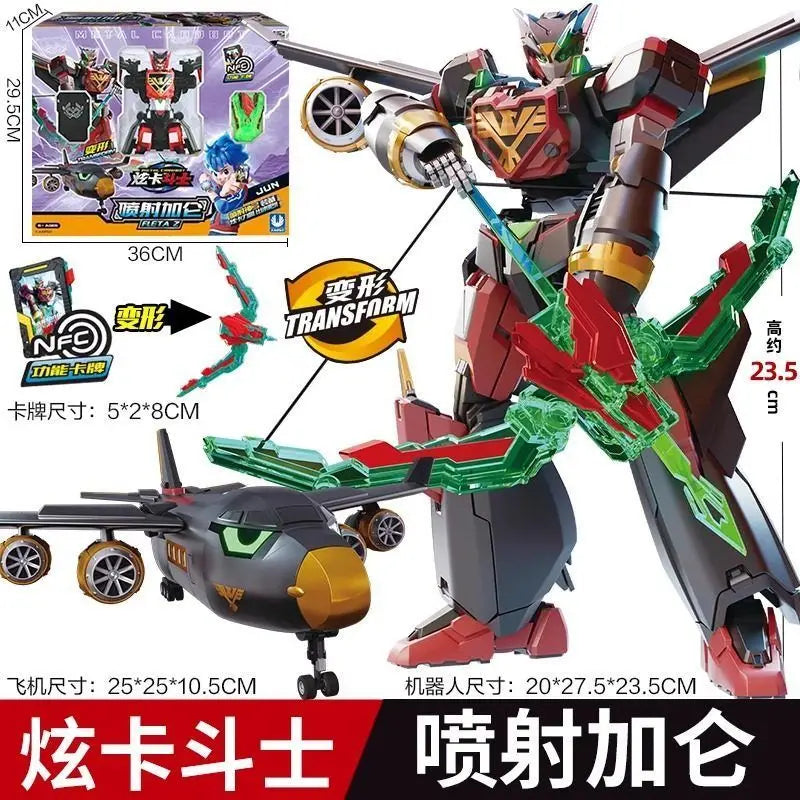 In Stock New Metal Cardbot Transforming Robot To Car Action Figures Blue Cop With Card Transformation Car Birthday Toy Gift