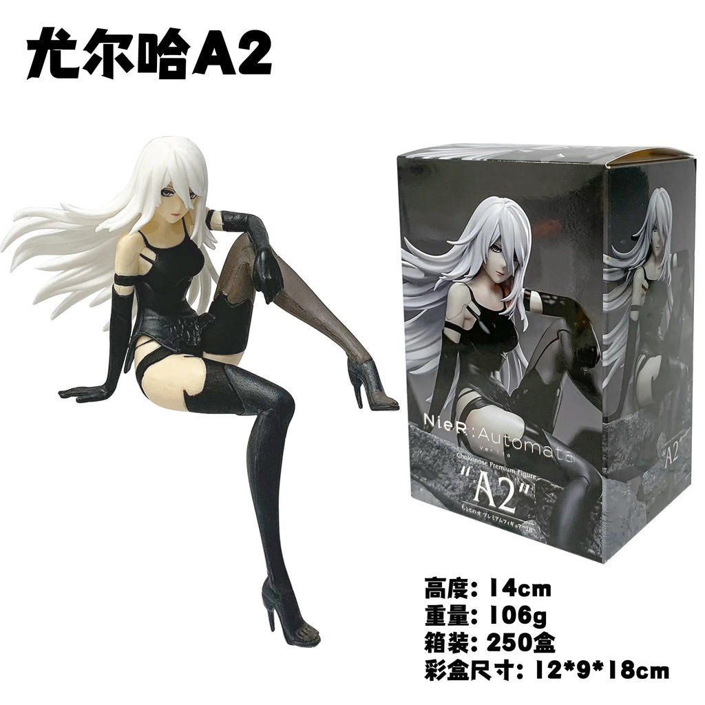 15CM Anime NieR:Automata Figure A2 Seated Instant Noodle Press Anime Model Toy Gift Collection Decorative Ornament PVC