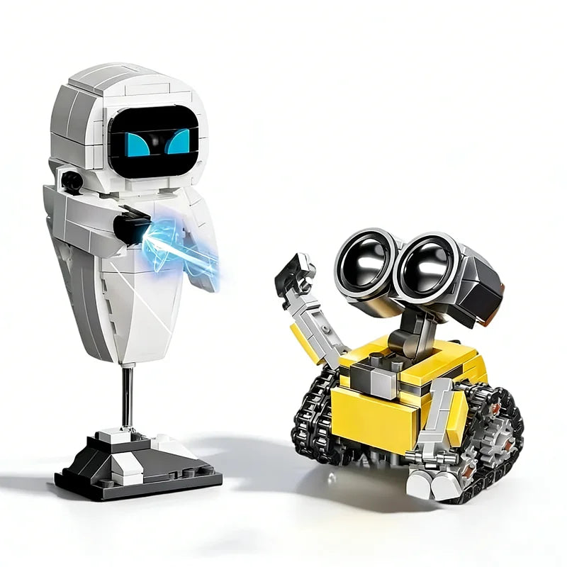 Anime Wall.E Eve Small Particle Robot Assembly Model Kit Action Figure Boy Puzzle Toy Buildable No Special Effects Collectible