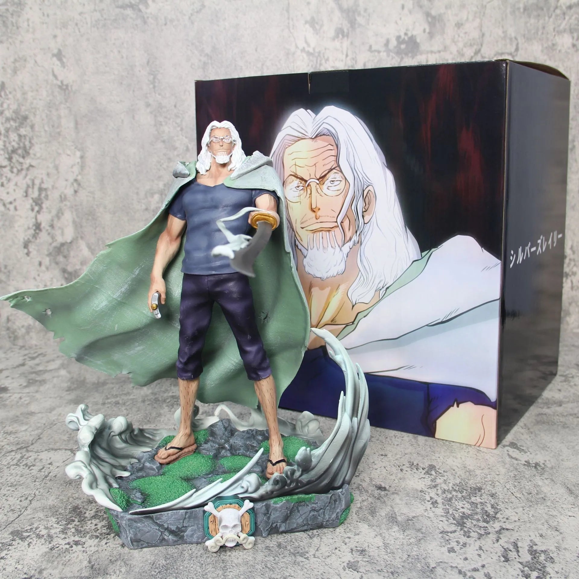 One Piece Dark King Silvers Rayleigh Gk Figure Standing Pose Sword Wielding Boxed Anime Statue Collectible Model For Anime Fans