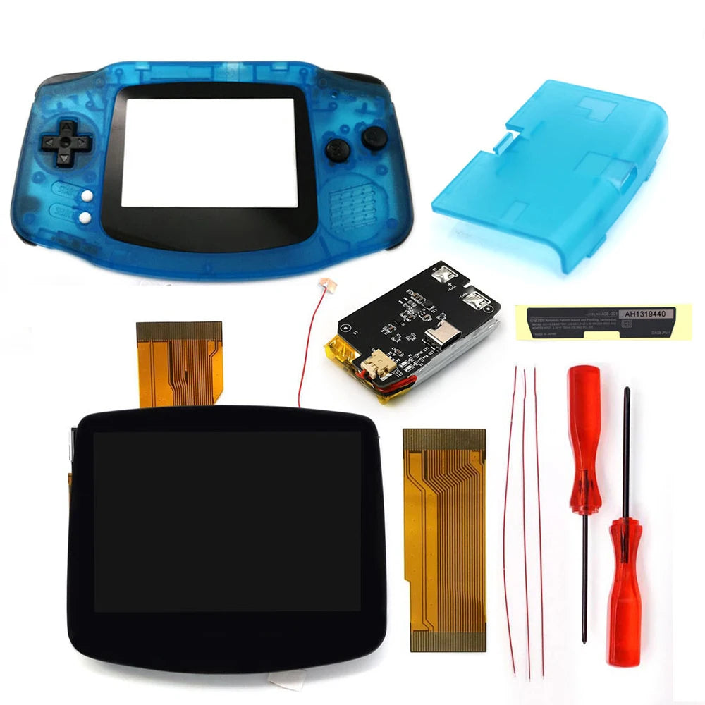 GBA V5 Laminated IPS LCD Backlight KIT Built-In Rechargeable 1800mAh Lithium Battery Type-c Port For Gameboy Adavance GBA Shell