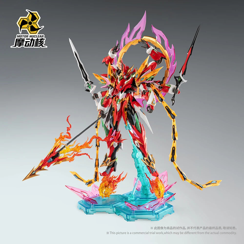 Motor Nuclear Mech Model Nezha Six-Armed Mecha With Lotus Base Alloy Skeleton Assembly Statue Kit Action Figures Toys Boys Gifts