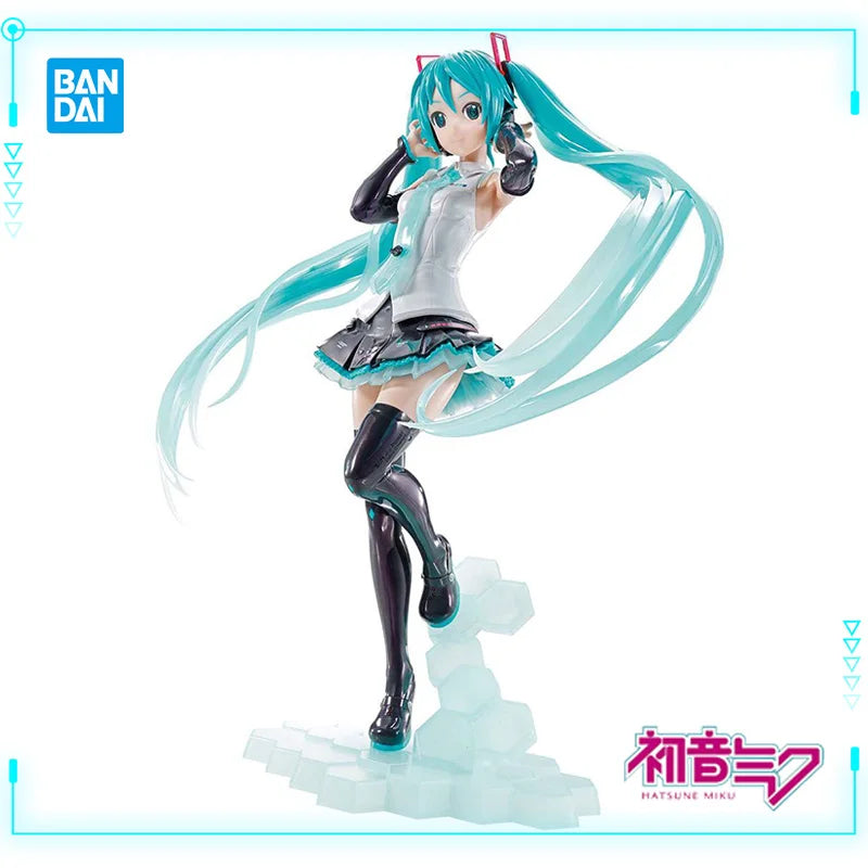 Bandai Original Genuine Vocaloid Hatsune Miku Figure-rise LABO V4X Collections Assembly Model Toys Mecha Girl Action Figures