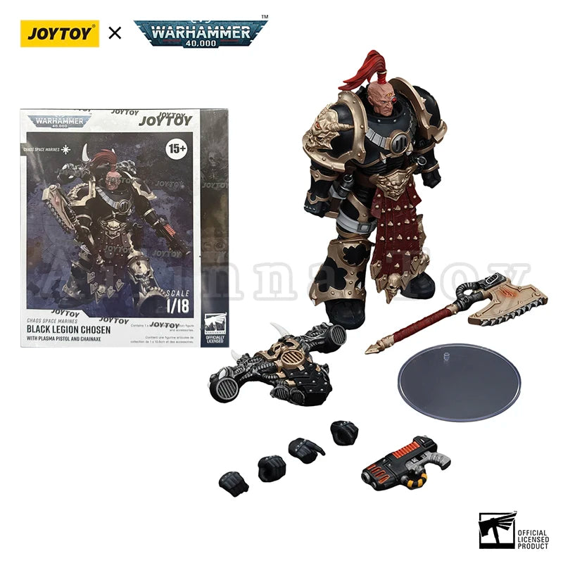JOYTOY 1/18 Actionfigur 40K Chaos Space Marines Black Legion Chosen Anime Collection Militärmodell
