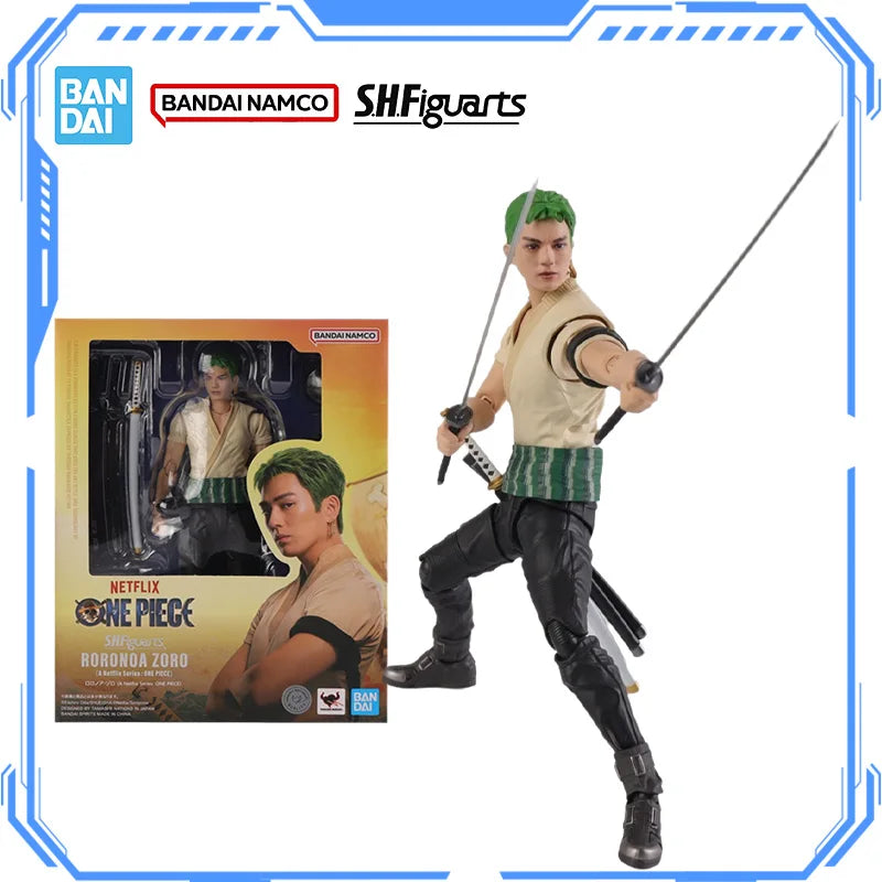 Bandai Original Genuine Figure One Piece Season 1 Model Kit SHF Roronoa Zoro Collection Action Figure Model for Boys Toys Gifts
