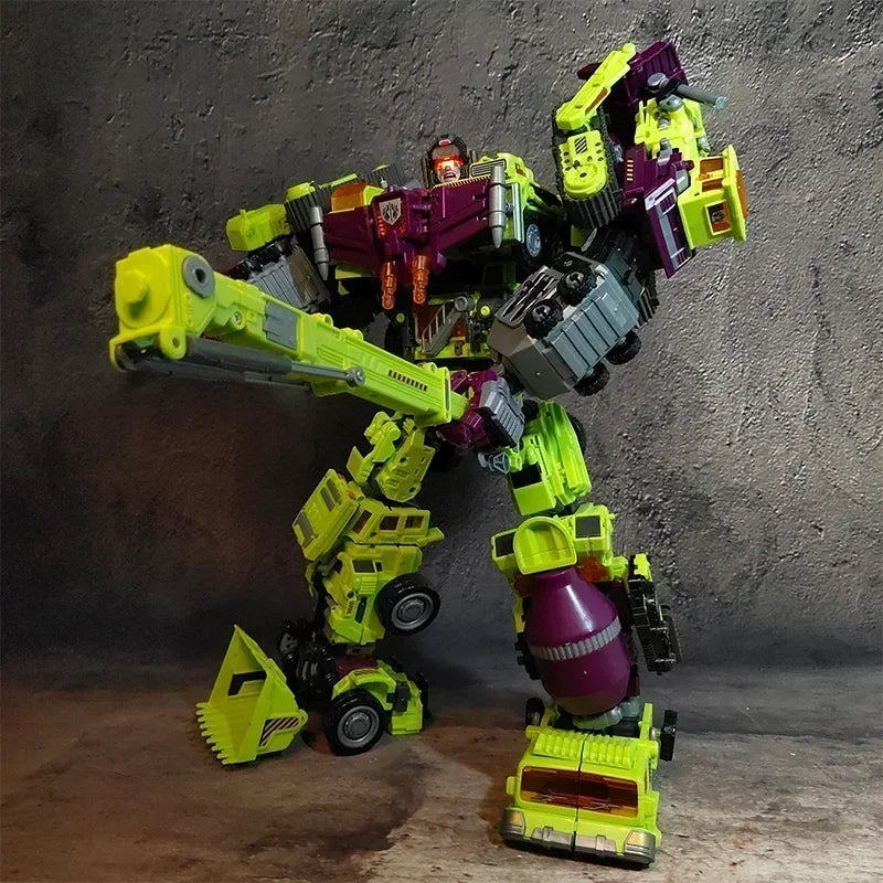 6-in-1 NBK 42 cm Devastator Spielzeug-Transformations-KO-Roboterauto-Kombinations-Actionfigur-Bagger-Mixer-Modell-Kinderweihnachtsgeschenk
