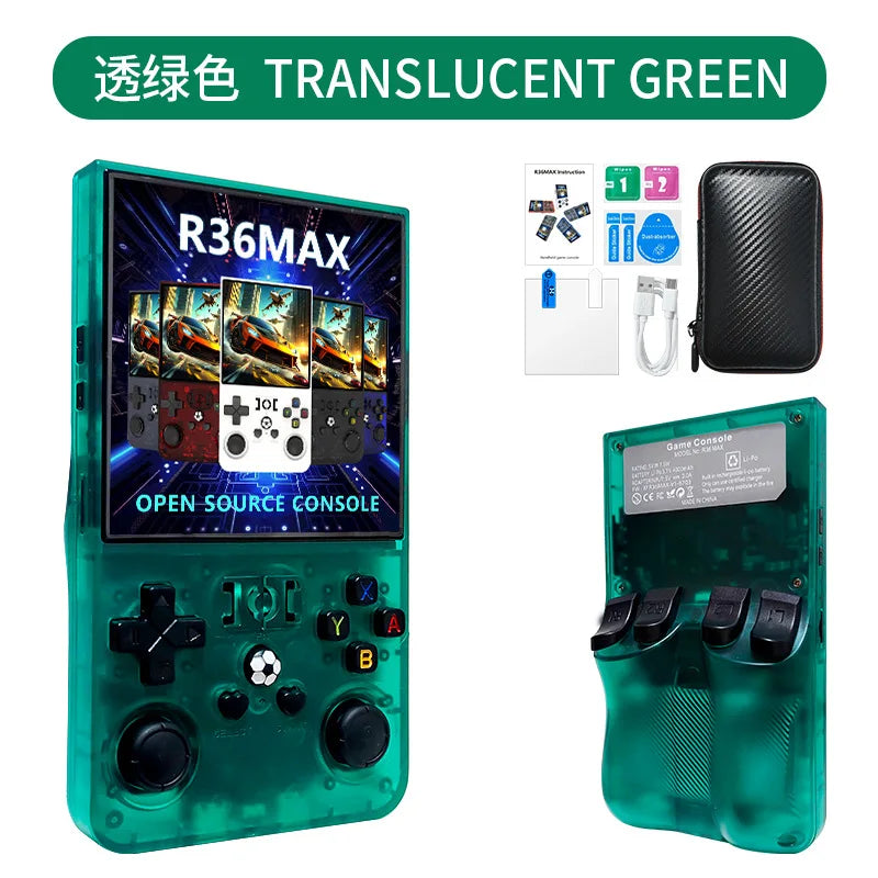 R36 Max Console Handheld Game Players 4 Inch IPS Screen Open Source Console Retro Pocket Video Player 64G/128G 22000+ Games Gift