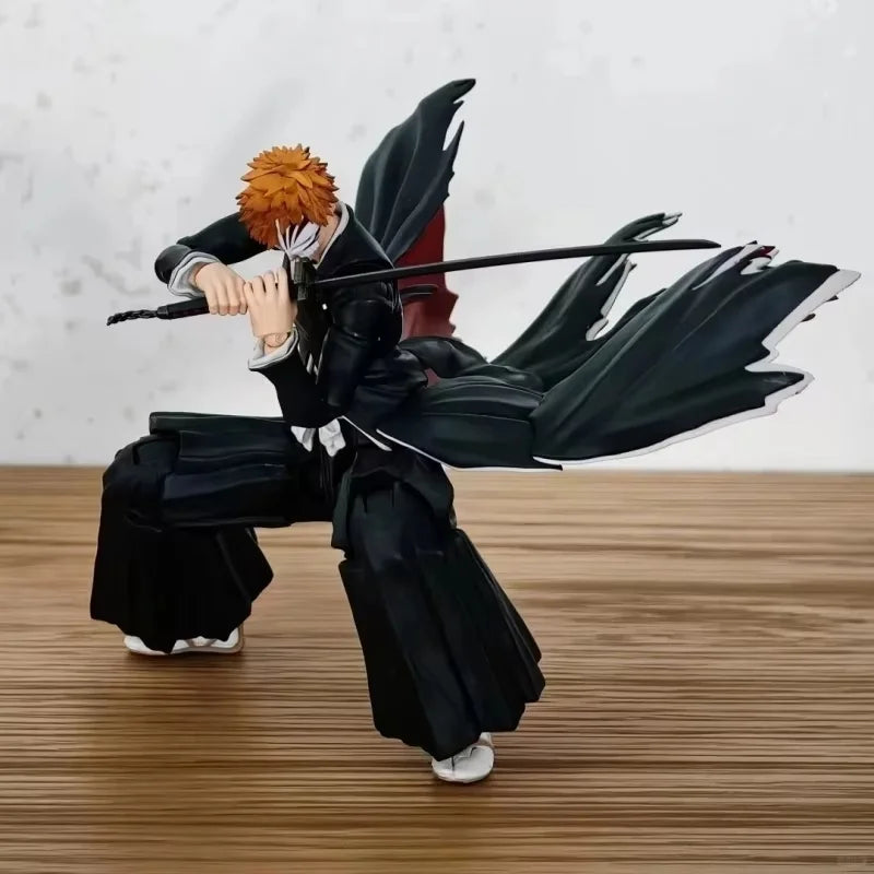Original Bandai Shf Bleach Ichigo Kurosaki Hollowfication Getsuga Tenshou Action Figure Collectible Ornament Toy Gift In Stock