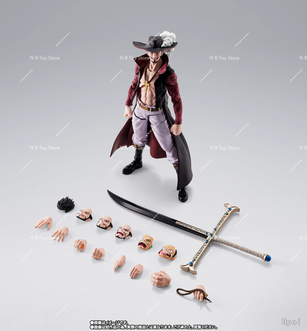 In Stock Bandai One Piece S.H.Figuarts Jerakil Mihawk -Hawkeye -Anime Character Model Toy Collection Gift