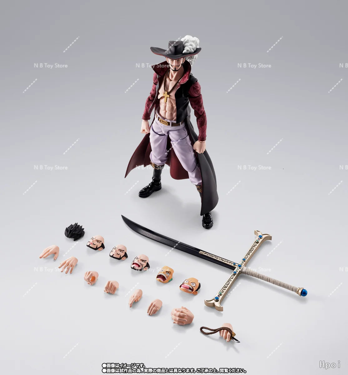 In Stock Bandai One Piece S.H.Figuarts Jerakil Mihawk -Hawkeye -Anime Character Model Toy Collection Gift