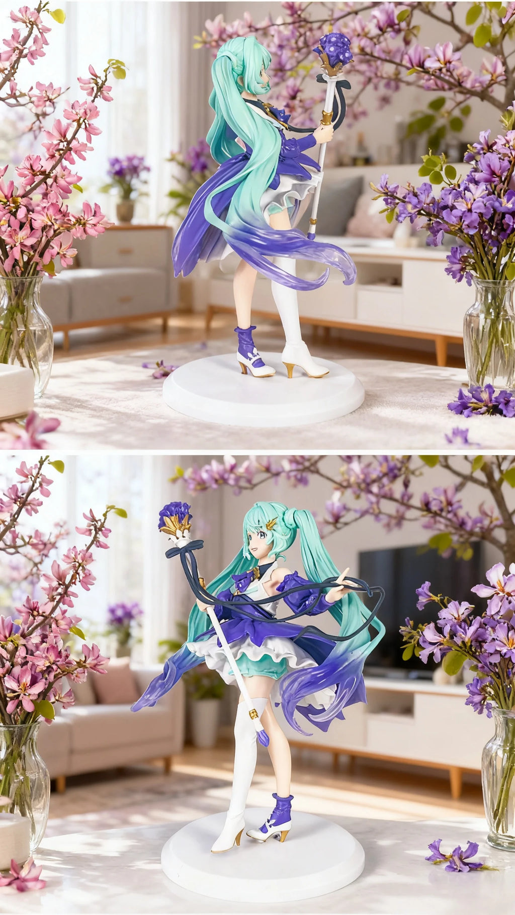 New Hatsune Miku Miku Hand Held anime Animation Birthday Party Bauhinia Flower Chuyin Collection Model Decoration