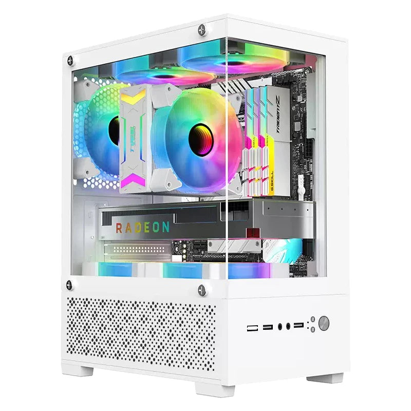 X2 PC Case Sea View Room Gaming Computer Desktop M-ATX ITX Motherboard Double-Sided Tempered Glass PC Gamer Cabinet