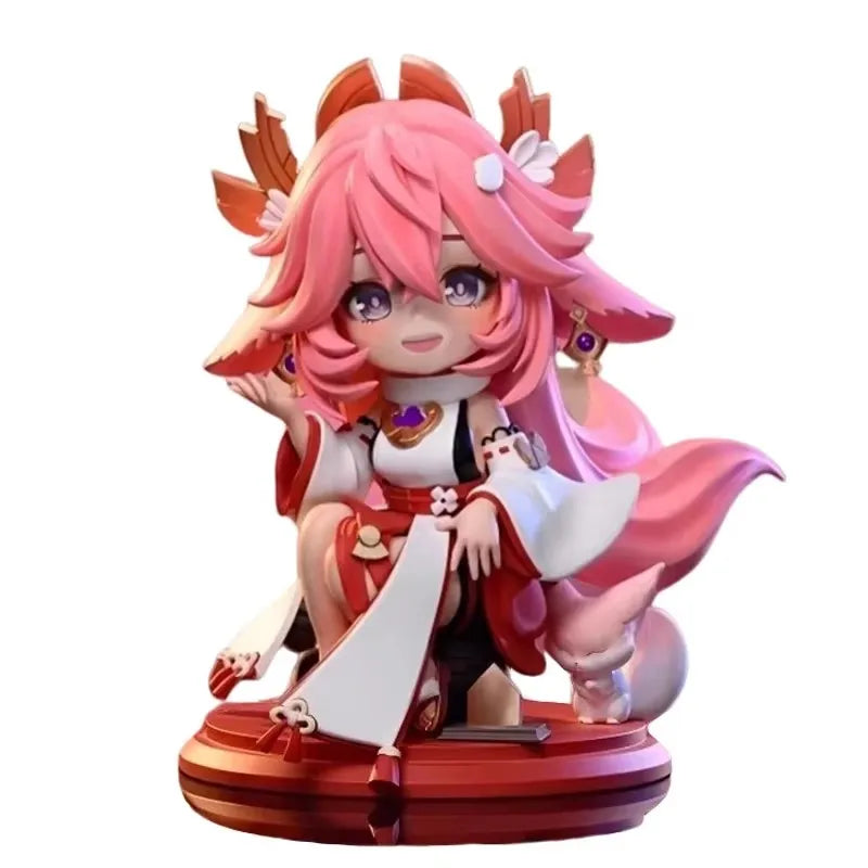 Genshin Impact Figurine GK Cute Raiden Shogun Naganohara Yoimiya Action Figures Yoimiya Anime PVC Model Collection Toys Gifts