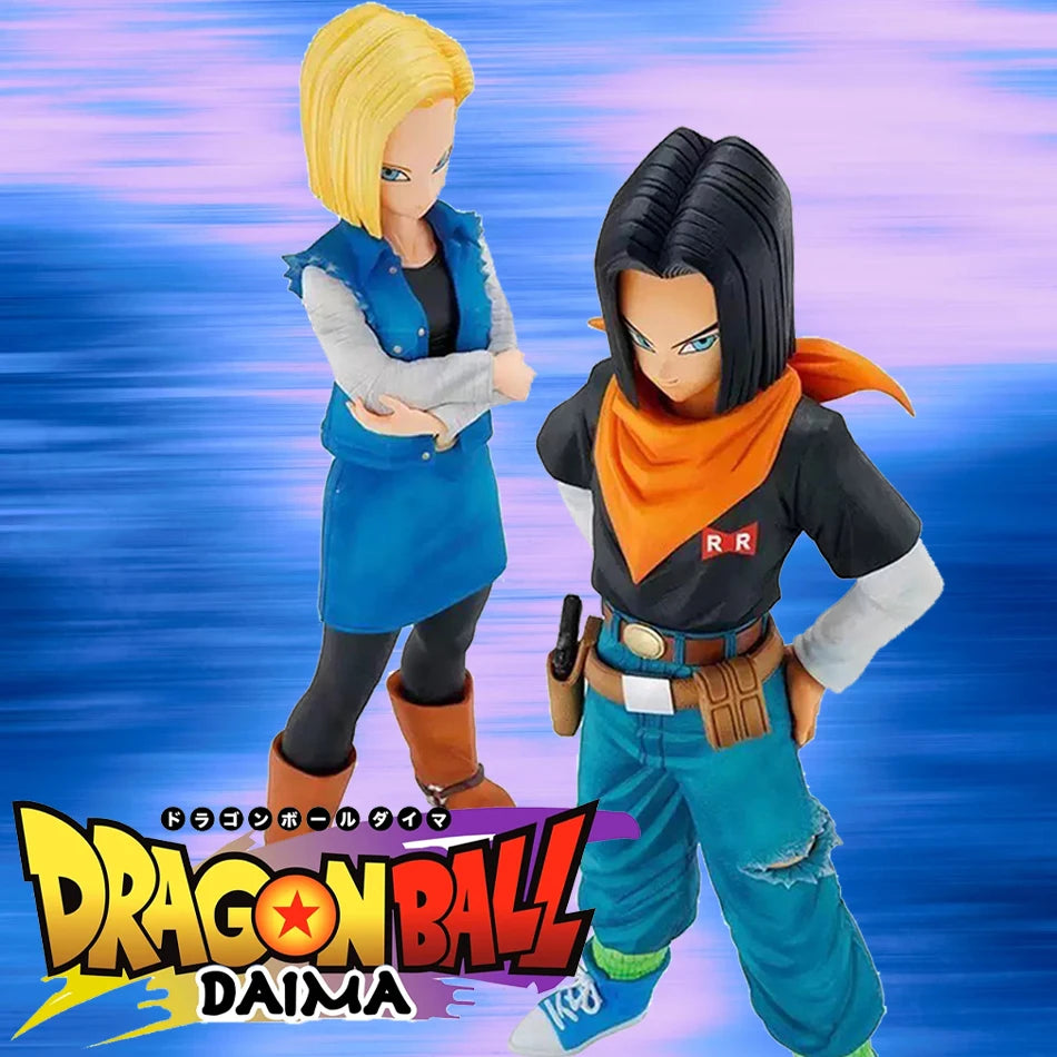 24CM Anime Dragon Ball Z Android 17 18 Figure Android 18 PVC Action Figures Collection Model Toys for Children Christmas Gift’s