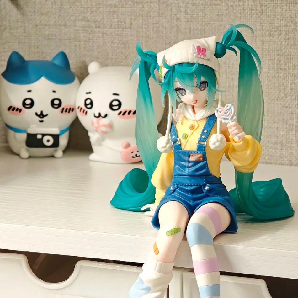 Hot 14CM Anime Hatsune Miku Noodle Stopper Figure Anime Peripheral Collectible Models Decorations Children Kawaii Gift