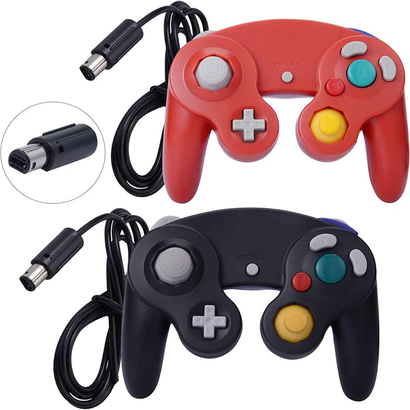 Portable Classic Wired Gaming Joypad Controller with Vibration Function Compatible with Wii NGC Gamecube Game Cube