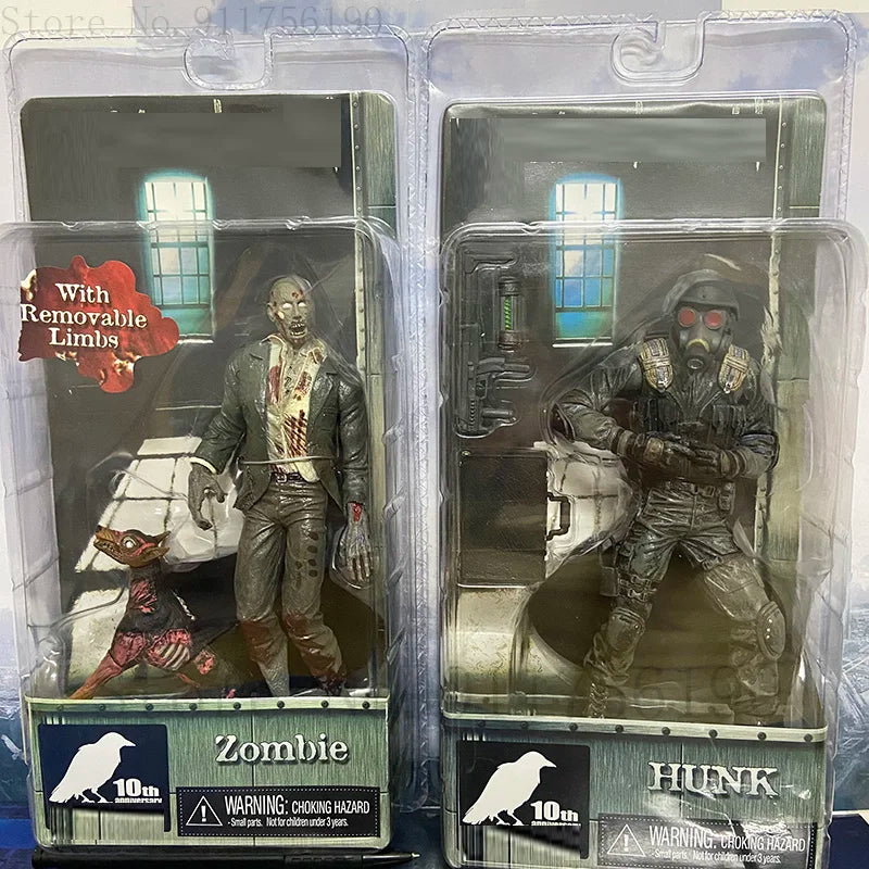 NECA Resident Evil Figures Hunk Zombie Action Figure Gas Mask Anime with Dog Model Doll Collection Boy's Christmas Gifts Toys