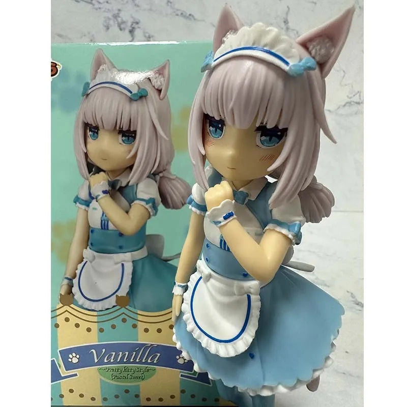 18CM Cat Maid Аниме NEKOPARA Фигура Шоколади Ванилия Сладък красив котешки стил Модел PVC Статични детски играчки Колекционерски подарък кукла