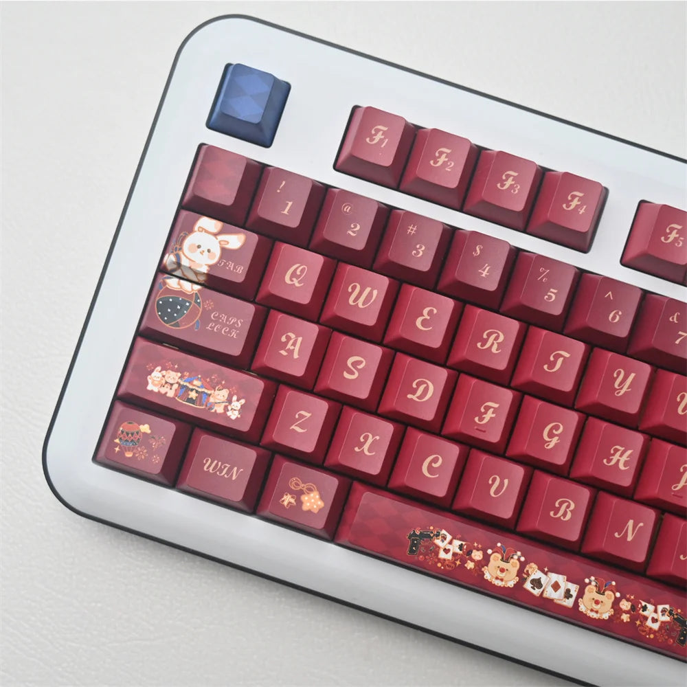 Midnight Fairy Tale PBT Keycap Cherry Profile 5 Side DYE SUB 140 Keys Red Theme For RK68 RK84 RK87 RK104 Mechanical Keyboard