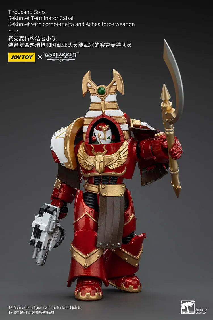JOYTOY Warhammer "The Horus Heresy" Thousand Sons Sekhmet Terminator Cabal Sekhmet With Combi-Melta And Achea Force Action Doll