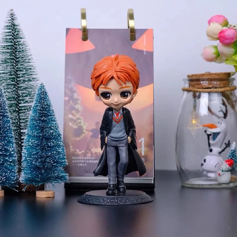 1-7pcs New Hot Harri Potter Cartoon Characters Action Figures Q Version Desktop ornament model quentes presente Kids' Toys Gift