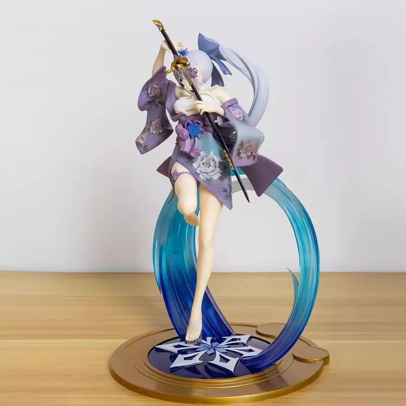 DF Original Drawing Sword Kimono Girl Figure Battle Pose With Base Anime Statue Collectible Model Gift For Fans Bishoujo