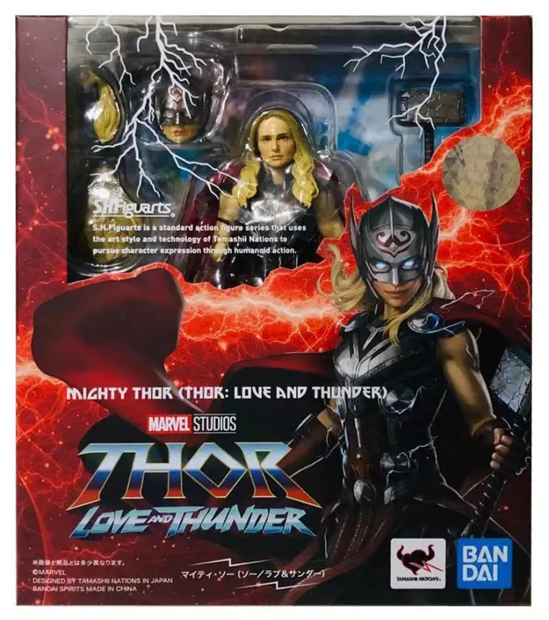 Bandai Original Mighty Thor 4 S.h.figuarts Thor: Love And Thunder Jane Foster Thor Action Anime Figure Model Kit Completed Toys