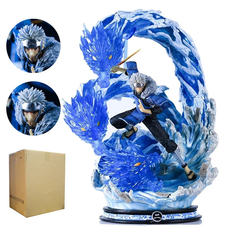 48cm Naruto Tobirama Senju Water Dragon Jutsu Scene GK Statue Large CS Style Anime Model Epic Collectible Diorama for Display